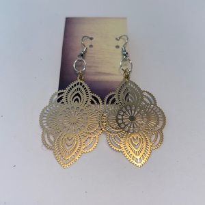 Gold flower earrings